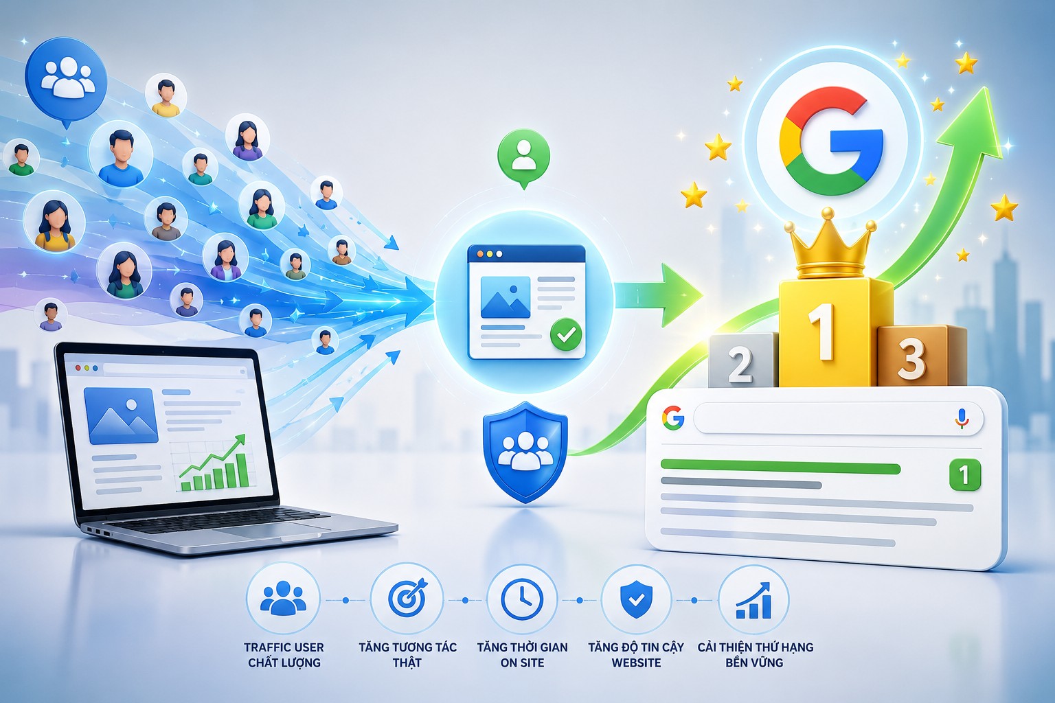 Traffic User giúp tăng thứ hạng SEO